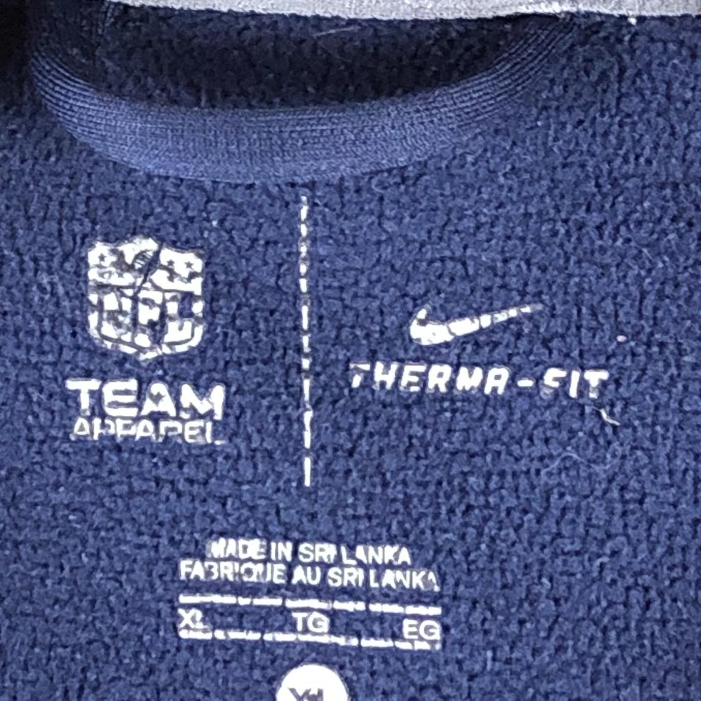 New England Patriots Sweatshirt Mens XL Blue NFL Football Nike Therma Fit